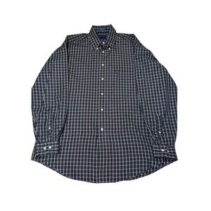 Faconnable Mens Button Down Shirt Long‎ Sleeve Plaid Checkered Dress